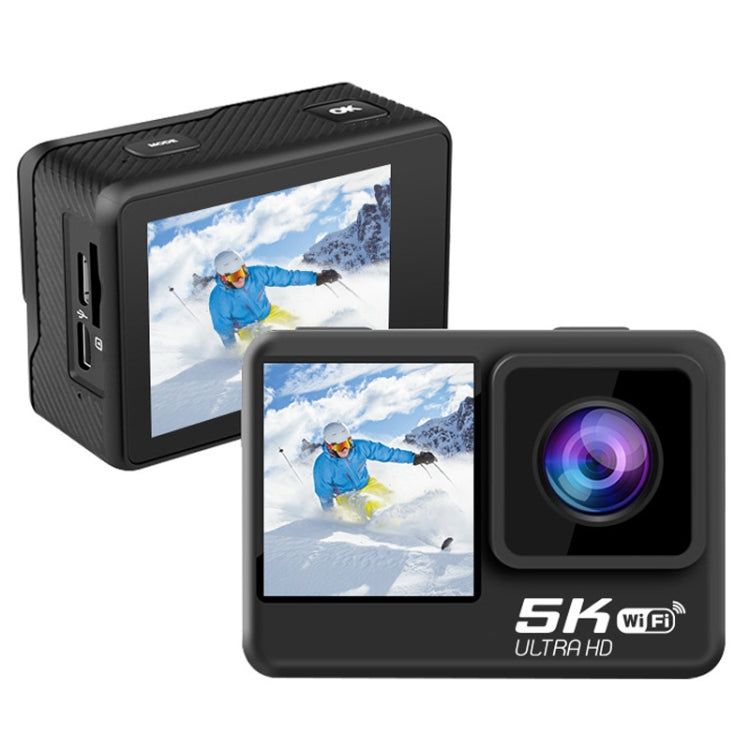 5K/30FPS WIFI HD Anti-Shake Remote Touch Dual-Screen IP68 Waterproof Sports Camera, Style: Black - Other Camera by PMC TechLife | Online Shopping South Africa | PMC TechLife