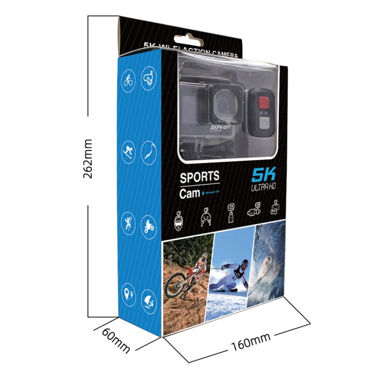 5K/30FPS WIFI HD Anti-Shake Remote Touch Dual-Screen IP68 Waterproof Sports Camera, Style: Camera+128G Card - Other Camera by PMC TechLife | Online Shopping South Africa | PMC TechLife
