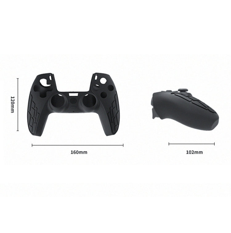 For PS5 Gamepad Silicone Case Non-slip Texture Thickened Protective Cover(Black) - Cases by PMC TechLife | Online Shopping South Africa | PMC TechLife