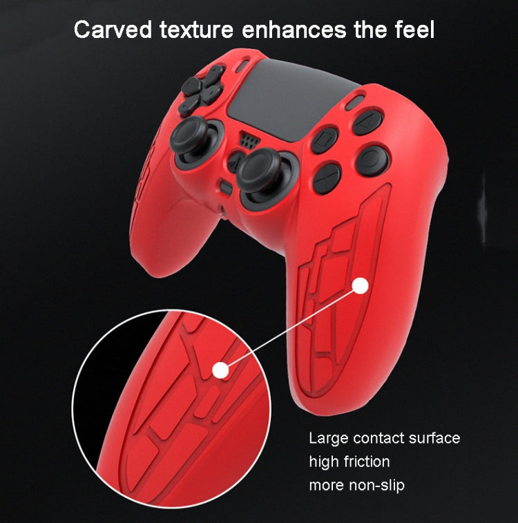 For PS5 Gamepad Silicone Case Non-slip Texture Thickened Protective Cover(Red) - Cases by PMC TechLife | Online Shopping South Africa | PMC TechLife