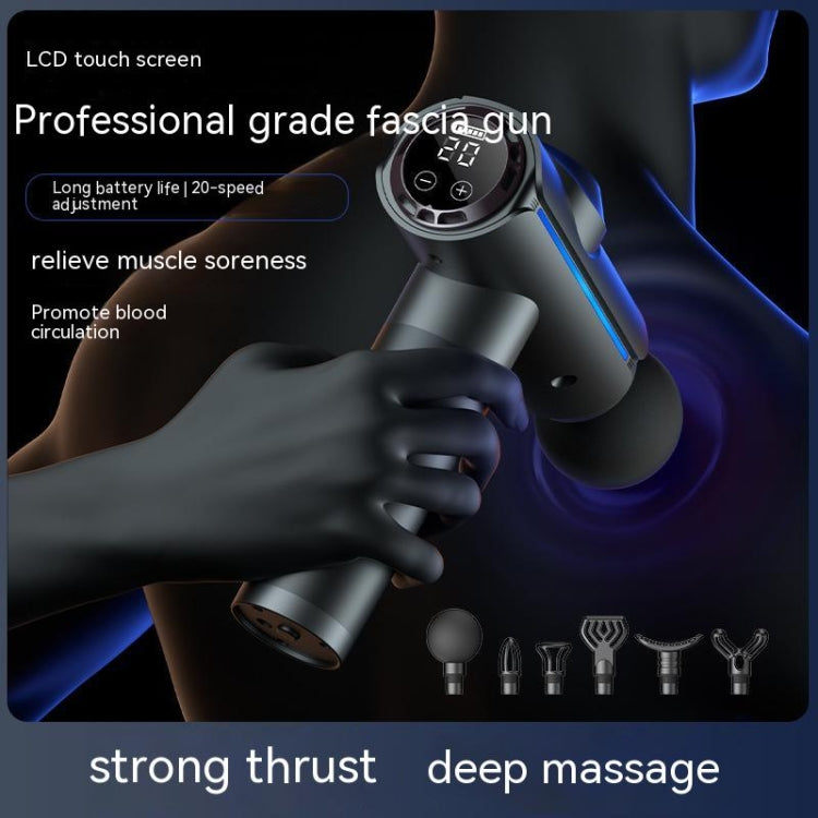 20-speed Touch Control Fascia Massager with 6 Massage Heads,CN Plug(Silver) - Massage gun & Accessories by PMC TechLife | Online Shopping South Africa | PMC TechLife | Buy Now Pay Later Mobicred