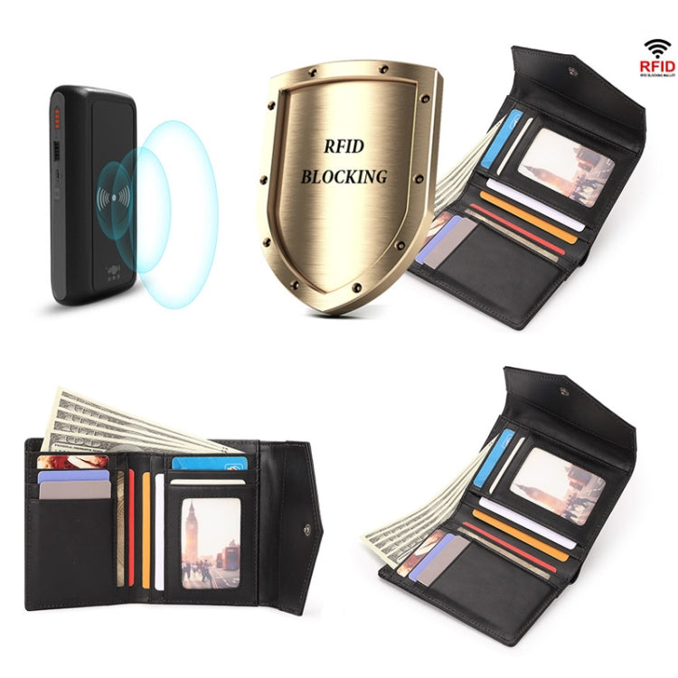 HUMERPAUL RFID Anti-Magnetic Lady Leather Wallet Buckle Card Coin Purse(Red) - free shipping - PMC TechLife - Order now!