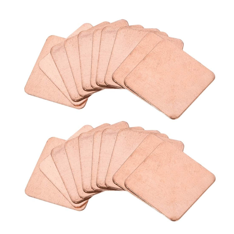 20pcs Laptop Cooling Copper Heat Sink Thermal Conductive Tabs Cell Phone Computer Graphics Card Heat Sinks 15x15x0.5mm - Others by PMC TechLife | Online Shopping South Africa | PMC TechLife | Buy Now Pay Later Mobicred