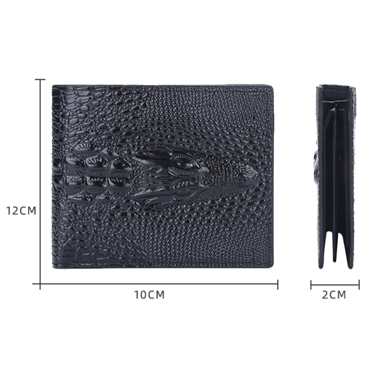 Baellerry Crocodile Print Men Short Wallet Vintage Multi-card Slot Coin Purse(Brown Head) - Wallets by Baellerry | Online Shopping South Africa | PMC TechLife | Buy Now Pay Later Mobicred