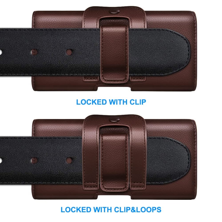 Nuoku Magnetic Flaps Leather Belt Case For Smart Phones, Size: 17.3 x 8 x 2.5cm  6.7 Inch(Brown) - More iPhone Cases by Nuoku | Online Shopping South Africa | PMC TechLife | Buy Now Pay Later Mobicred