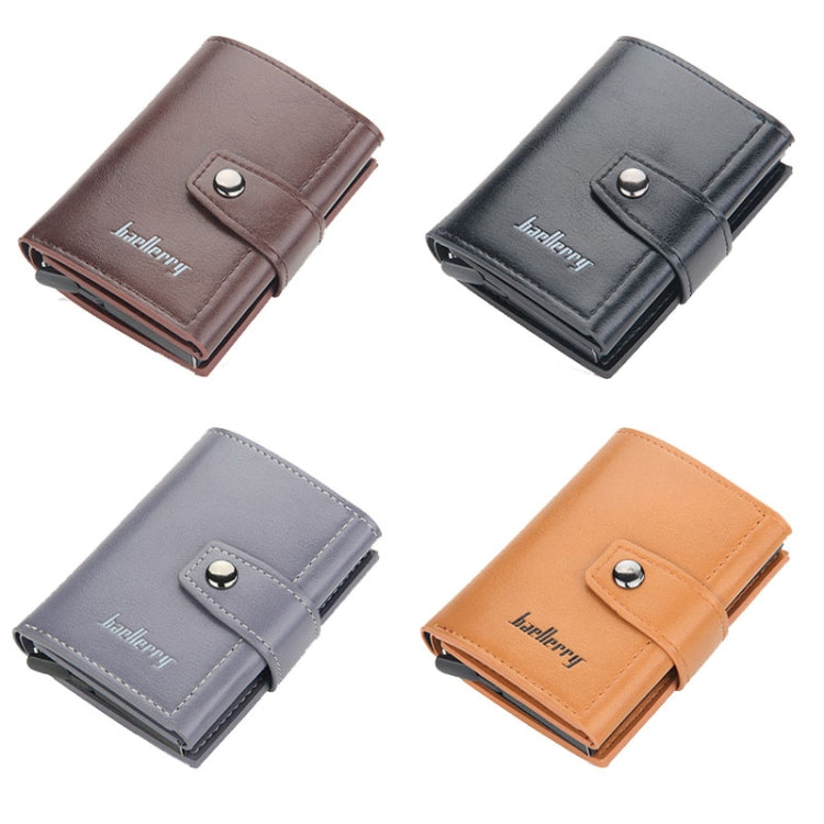 Baellerry RFID Anti-Theft Automatic Pop-Up Card Wallet Buckle Metal Aluminum Shell Card Holder(Yellow Brown) - free shipping - PMC TechLife - Order now!
