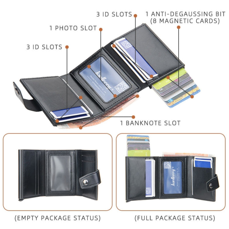 Baellerry RFID Anti-Theft Automatic Pop-Up Card Wallet Buckle Metal Aluminum Shell Card Holder(Grey) - free shipping - PMC TechLife - Order now!