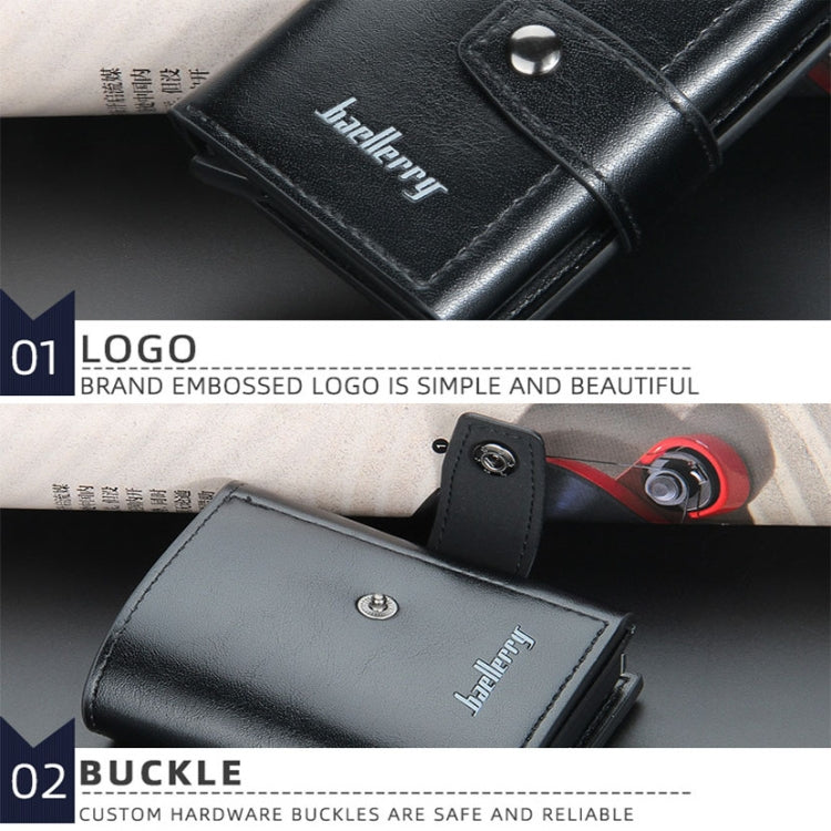 Baellerry RFID Anti-Theft Automatic Pop-Up Card Wallet Buckle Metal Aluminum Shell Card Holder(Yellow Brown) - free shipping - PMC TechLife - Order now!