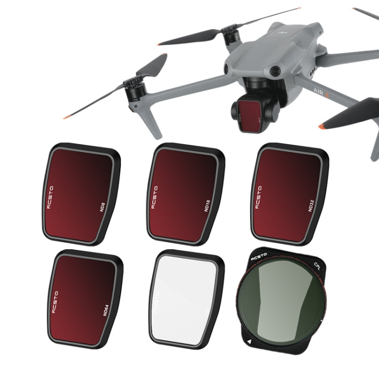 For DJI Air 3 RCSTQ Multi-Layer Coating Waterproof  Filter, Spec: ND-PL8/16/32/64 4-in-1 - free shipping - PMC TechLife - Order now!