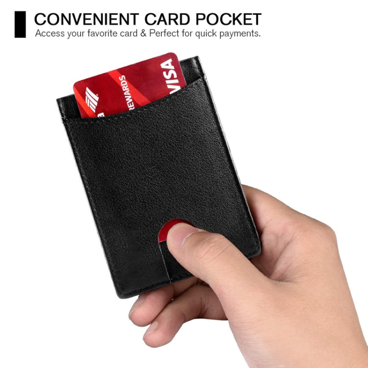 RFID Anti-Theft Brush Leather Multi Card Pocket Coin Wallet Credit Card Case(Flat Pattern+Blue Inside) - Antimagnetic RFID Package by PMC TechLife | Online Shopping South Africa | PMC TechLife | Buy Now Pay Later Mobicred
