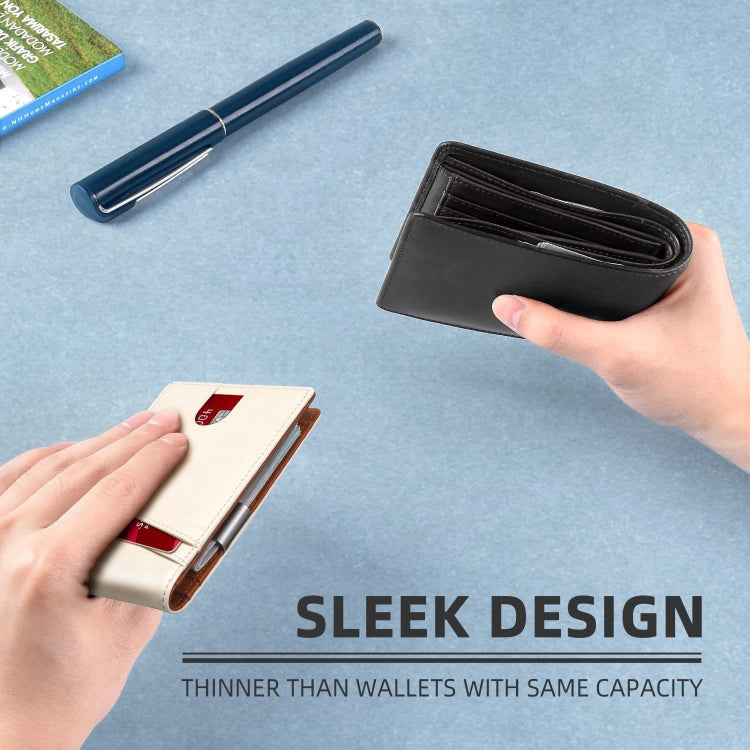 RFID Anti-Magnetic And Anti-Theft Leather Multi-Card Credit Card Wallet Coin Purse(Beige) - free shipping - PMC TechLife - Order now!