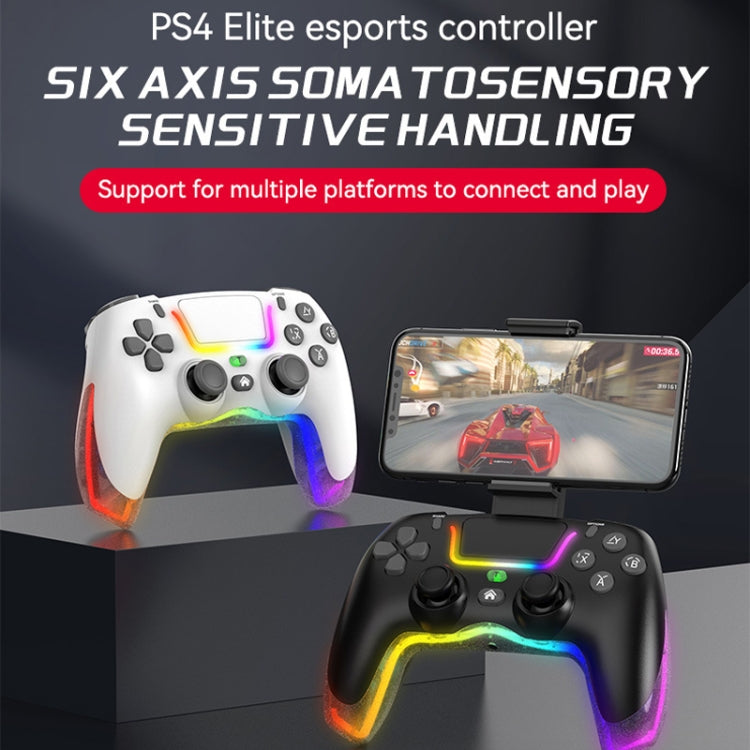 For PS4 Dazzle Color Light Wireless Bluetooth Grip(White) - Gamepads by PMC TechLife | Online Shopping South Africa | PMC TechLife