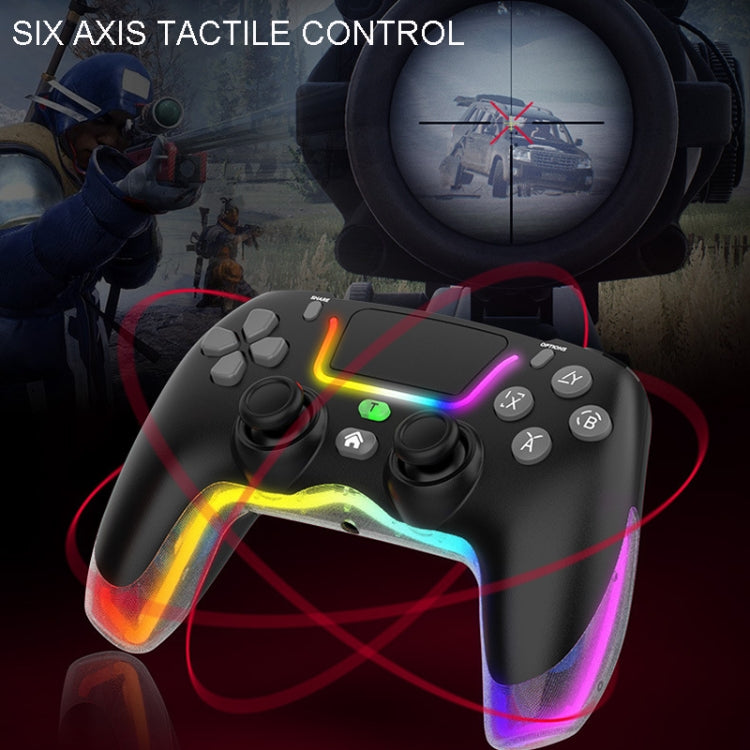 For PS4 Dazzle Color Light Wireless Bluetooth Grip(Pink) - Gamepads by PMC TechLife | Online Shopping South Africa | PMC TechLife