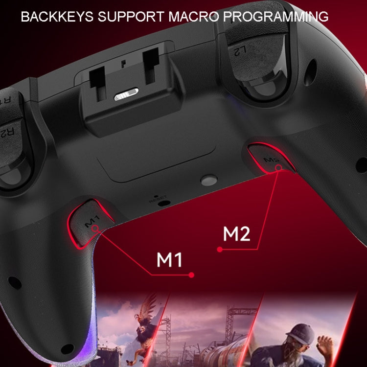 For PS4 Dazzle Color Light Wireless Bluetooth Grip(White) - Gamepads by PMC TechLife | Online Shopping South Africa | PMC TechLife