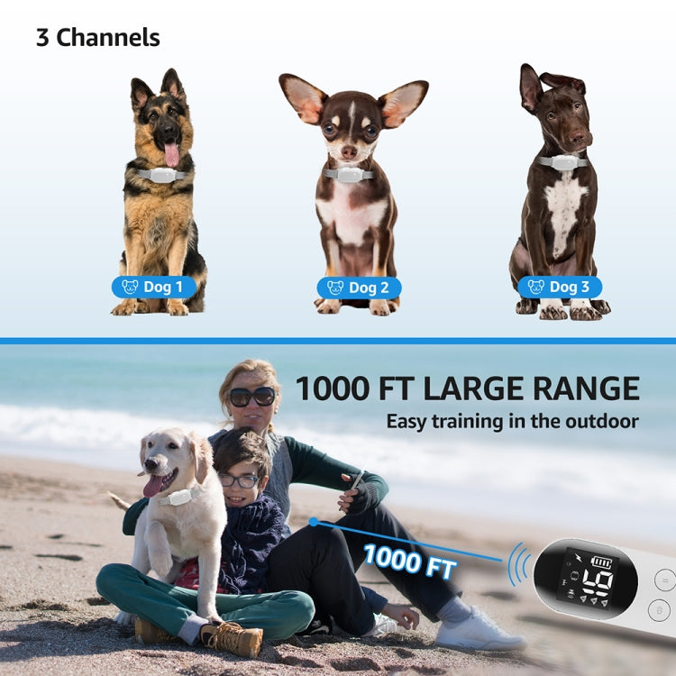 Smart Waterproof Shock Collar For Pets Remote Control Dog Training Device, Size: For-Two-Dog(Black) - free shipping - PMC TechLife - Order now!