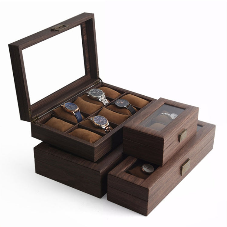 Wood Grain Leather Watch Display Box Watch Storage Case Jewelry Box, Style: 2 Digit Long - Watch Storages by PMC TechLife | Online Shopping South Africa | PMC TechLife