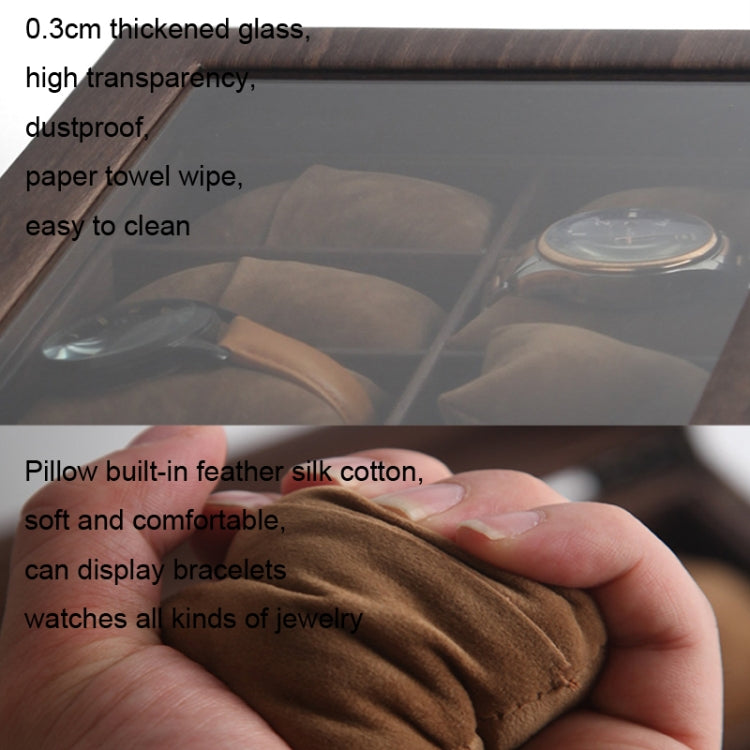 Wood Grain Leather Watch Display Box Watch Storage Case Jewelry Box, Style: 2 Digit Long - Watch Storages by PMC TechLife | Online Shopping South Africa | PMC TechLife