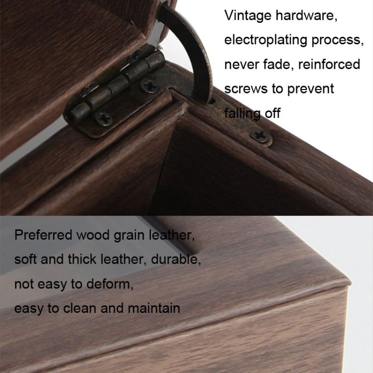 Wood Grain Leather Watch Display Box Watch Storage Case Jewelry Box, Style: 2 Digit Long - Watch Storages by PMC TechLife | Online Shopping South Africa | PMC TechLife