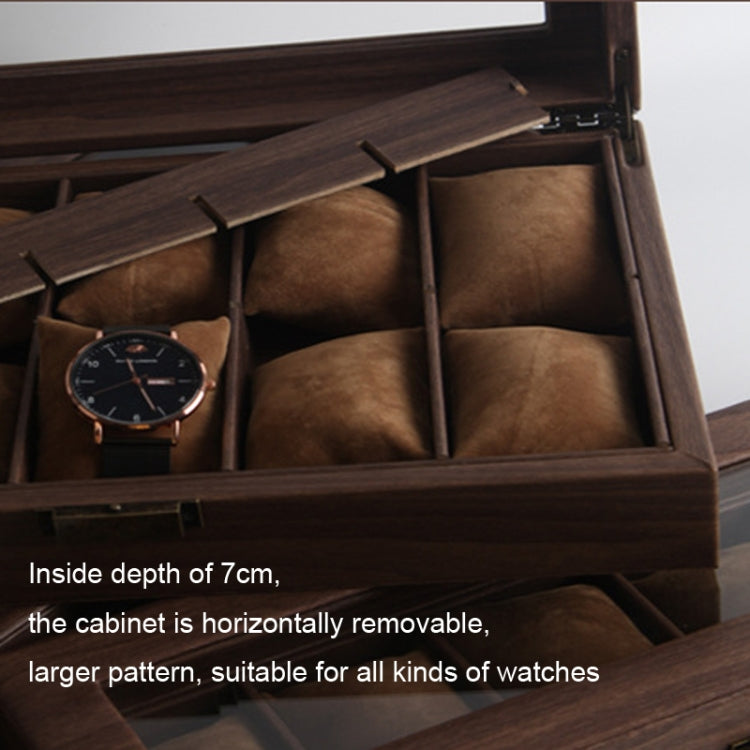 Wood Grain Leather Watch Display Box Watch Storage Case Jewelry Box, Style: 2 Digit Long - Watch Storages by PMC TechLife | Online Shopping South Africa | PMC TechLife