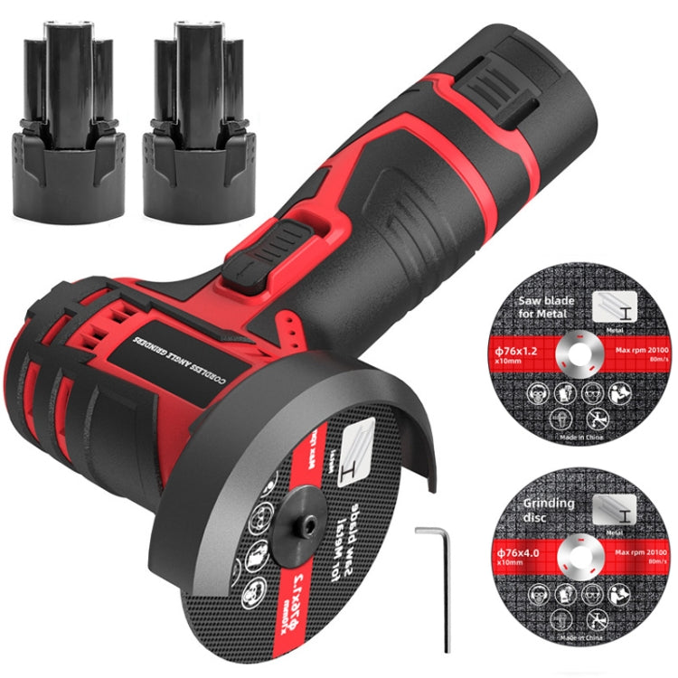 HILDA 12V 3 Inch Li-Ion Angle Grinder Home Cutting And Sanding Machine, US Plug, Model: Plastic Package With 2 Battery - free shipping - PMC TechLife - Order now!