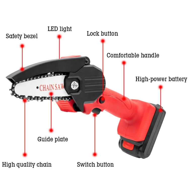 HILDA Rechargeable Cordless Mini Electrical Chain Saw Logging Tools Plastic Package, Model: EU Plug With 1 Battery Black - free shipping - PMC TechLife - Order now!
