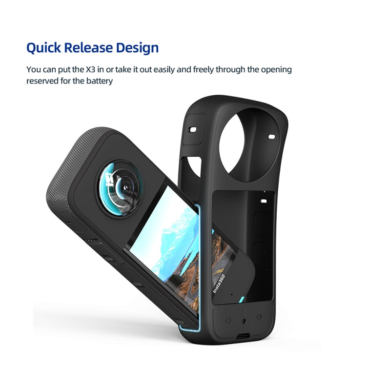 For Insta360 X3 AMagisn Body Silicone Protective Cover, Style: Body Case (black) - Case & Bags by aMagisn | Online Shopping South Africa | PMC TechLife | Buy Now Pay Later Mobicred