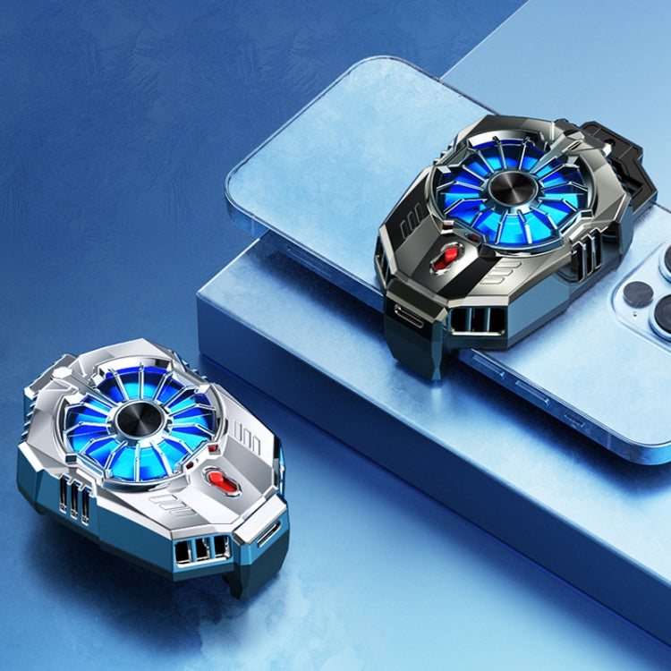 X20 Semiconductor Mobile Phone Radiator LED Light Mini Phone Cooling Fan, Color: Electroplated Silver - Cooling Fan Radiator by PMC TechLife | Online Shopping South Africa | PMC TechLife