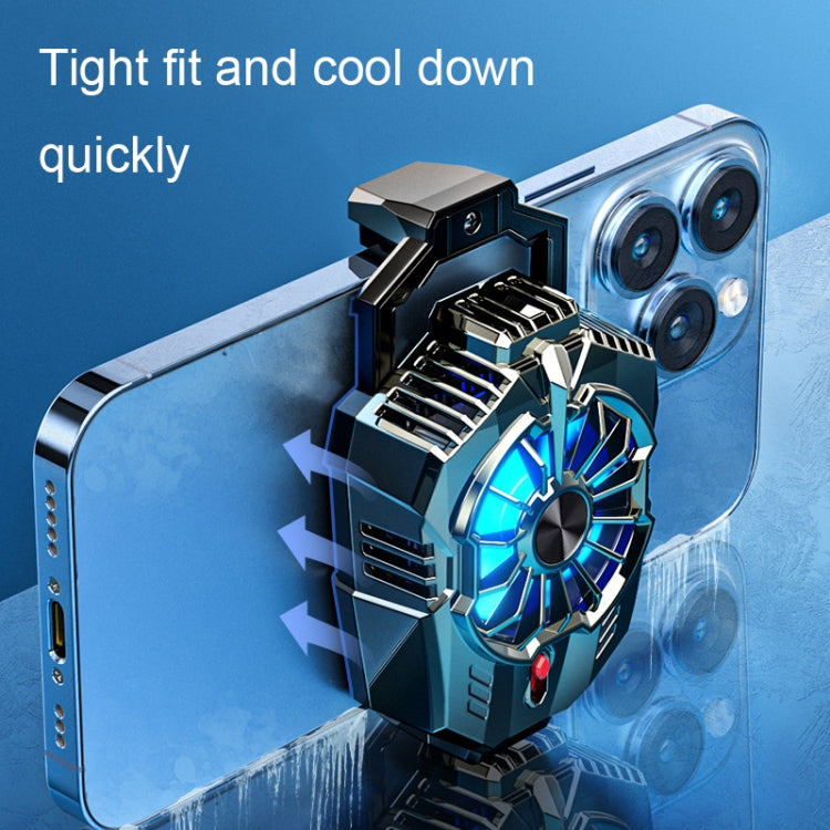 X20 Semiconductor Mobile Phone Radiator LED Light Mini Phone Cooling Fan, Color: Electroplated Mineral-color - Cooling Fan Radiator by PMC TechLife | Online Shopping South Africa | PMC TechLife