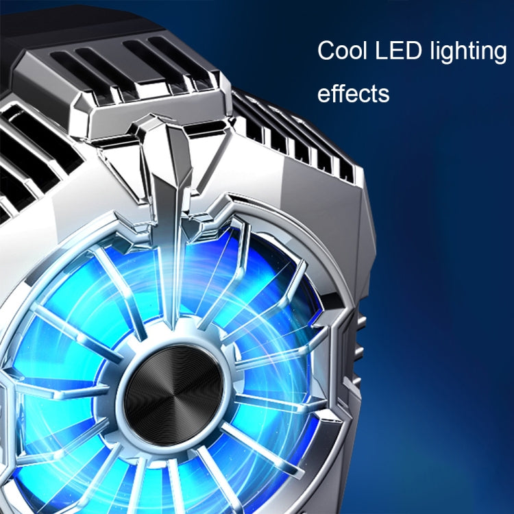 X20 Semiconductor Mobile Phone Radiator LED Light Mini Phone Cooling Fan, Color: Electroplated Silver - Cooling Fan Radiator by PMC TechLife | Online Shopping South Africa | PMC TechLife