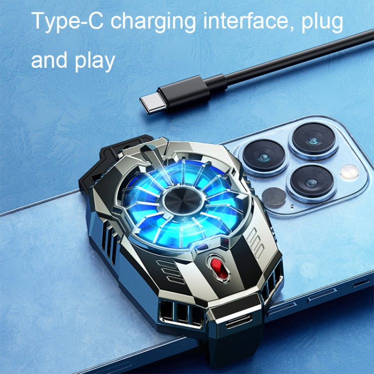 X20 Semiconductor Mobile Phone Radiator LED Light Mini Phone Cooling Fan, Color: Electroplated Mineral-color - Cooling Fan Radiator by PMC TechLife | Online Shopping South Africa | PMC TechLife