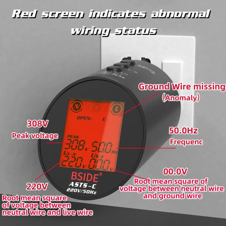 BSIDE ASTS Circuit Analyzer Plug Power Tester US Plug - free shipping - PMC TechLife - Order now!
