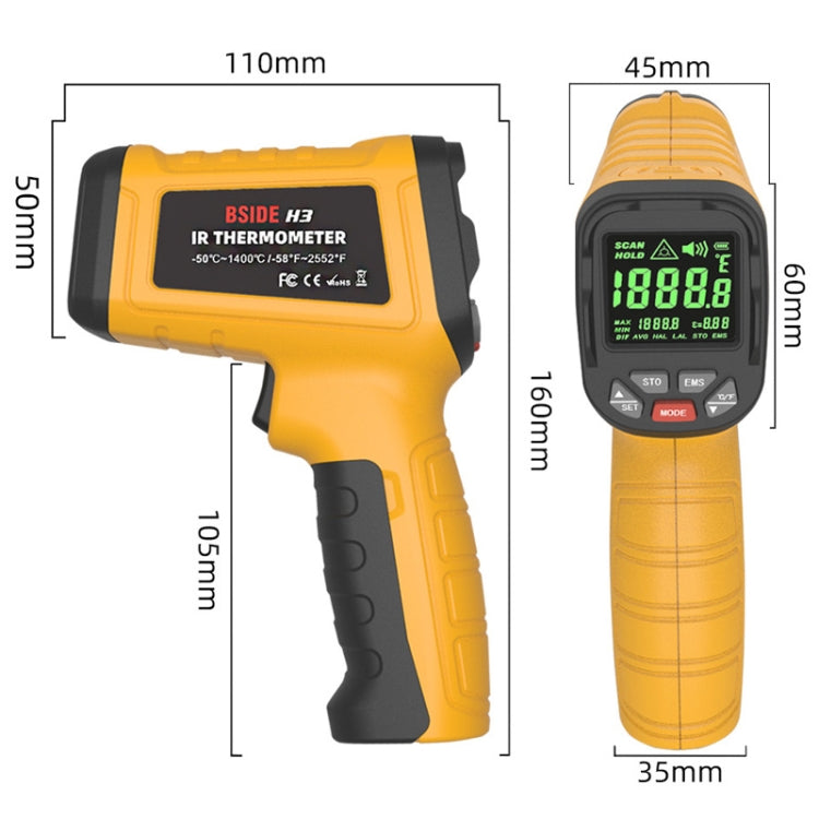 BSIDE H3 High Temperature Infrared Thermometer Handheld Non-Contact Thermometer - free shipping - PMC TechLife - Order now!