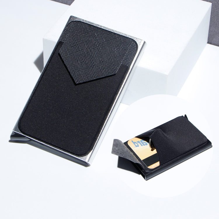 Pop Up Metal Card Holder with Lycra Cloth RFID Aluminum Alloy Credit Card Box(Silver) - Antimagnetic RFID Package by PMC TechLife | Online Shopping South Africa | PMC TechLife | Buy Now Pay Later Mobicred