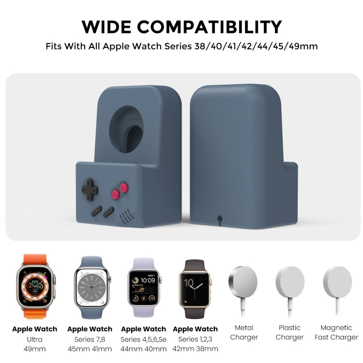 For Apple Watch Silicone Charging Stand Charging Base Storage Stand With Charger(Black) - Charger / Holder by PMC TechLife | Online Shopping South Africa | PMC TechLife