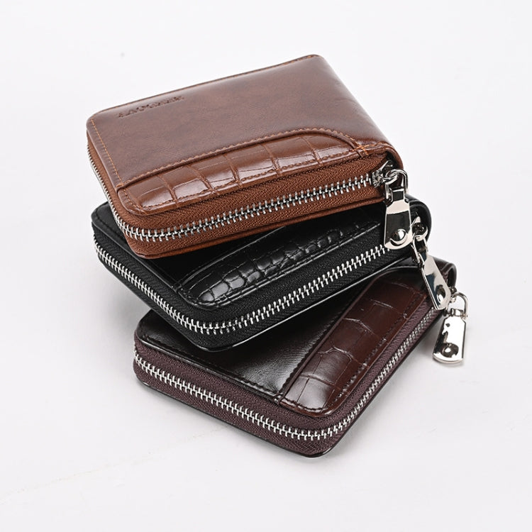 RFID Anti-Theft Swipe Mens Wallet Multifunctional Short Zipper Purse(Black) - Antimagnetic RFID Package by PMC TechLife | Online Shopping South Africa | PMC TechLife | Buy Now Pay Later Mobicred