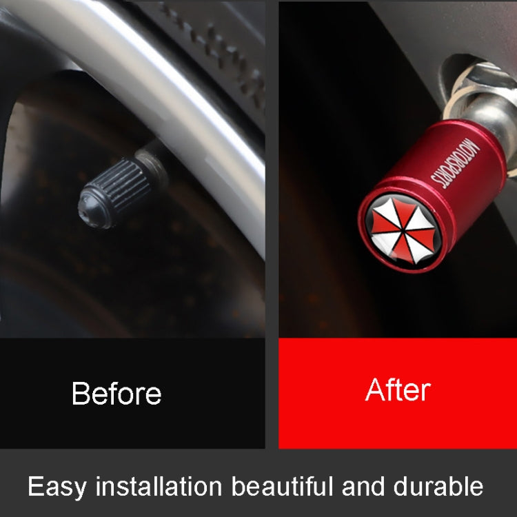 4pcs /Set Umbrella Metal Tire Valve Caps Automobile Universal Modified Valve Covers(Red) - free shipping - PMC TechLife - Order now!