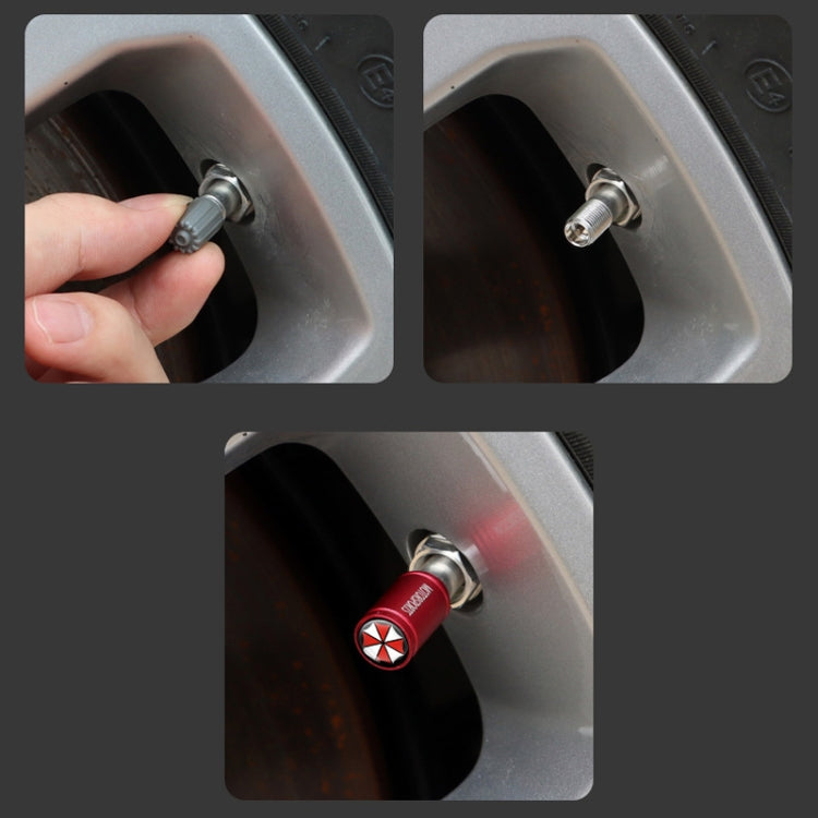 4pcs /Set Umbrella Metal Tire Valve Caps Automobile Universal Modified Valve Covers(Red) - free shipping - PMC TechLife - Order now!