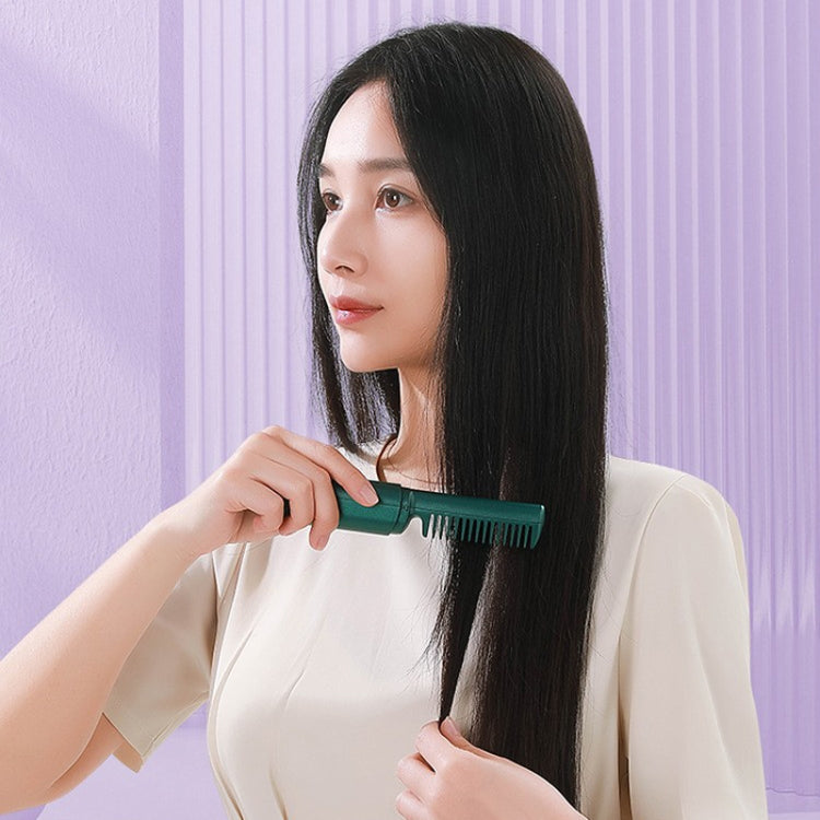 2 In 1 Portable USB Rechargeable Hair Curler Dual Usage Hair Straightening Comb(Pink) - free shipping - PMC TechLife - Order now!