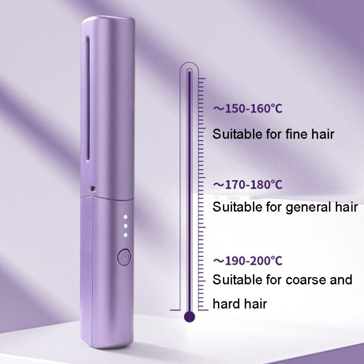 2 In 1 Portable USB Rechargeable Hair Curler Dual Usage Hair Straightening Comb(Purple) - free shipping - PMC TechLife - Order now!