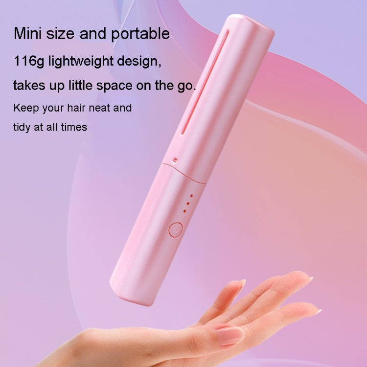 2 In 1 Portable USB Rechargeable Hair Curler Dual Usage Hair Straightening Comb(Pink) - free shipping - PMC TechLife - Order now!