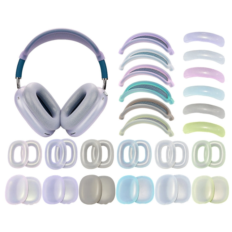 For AirPods Max Headphones 4-in-1 Silicone Replacement Cover Kit(Transparent Black) - Earmuff & Pad by PMC TechLife | Online Shopping South Africa | PMC TechLife | Buy Now Pay Later Mobicred
