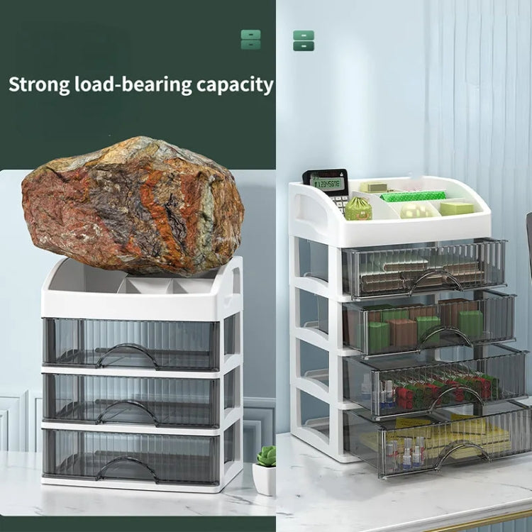 Desktop Drawer Organizer Multi-Layer Cosmetic Jewelry Box Stationery Multi-Functional Organizer, Style: 4 Layer White Drawer (White) - free shipping - PMC TechLife - Order now!