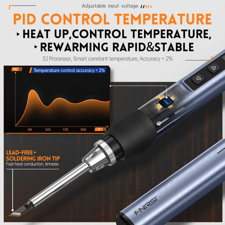 FNIRSI 9pcs/ Set Mini Soldering Station Digital Display Constant Temperature Smart Soldering Iron, Color: Blue Standard 6 Heads - free shipping - PMC TechLife - Order now!