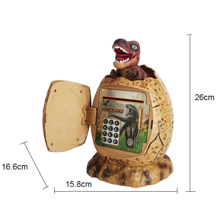 16.6 x 15.8 x 26cm Fingerprint Dinosaur Egg Password Money Bank Kids Toys Gifts Tyrannosaurus Rex Savings Jar(Brown) - Piggy Banks by PMC TechLife | Online Shopping South Africa | PMC TechLife | Buy Now Pay Later Mobicred