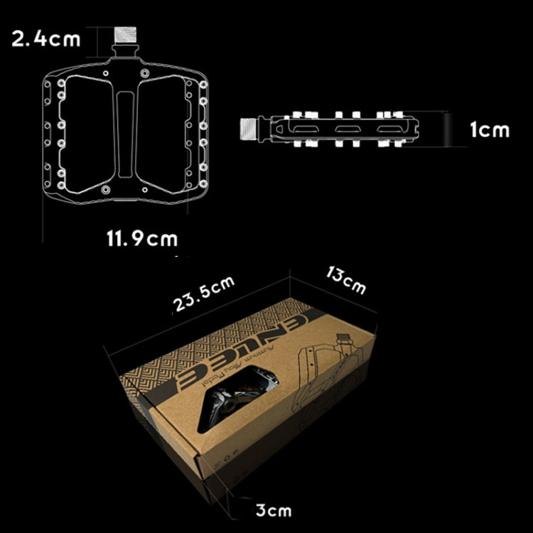 ENLEE R5 1pair Mountain Bike Pedals Bicycle Cycling Wider Non-Slip Footrest Bearing(Black) - Pedals by ENLEE | Online Shopping South Africa | PMC TechLife | Buy Now Pay Later Mobicred