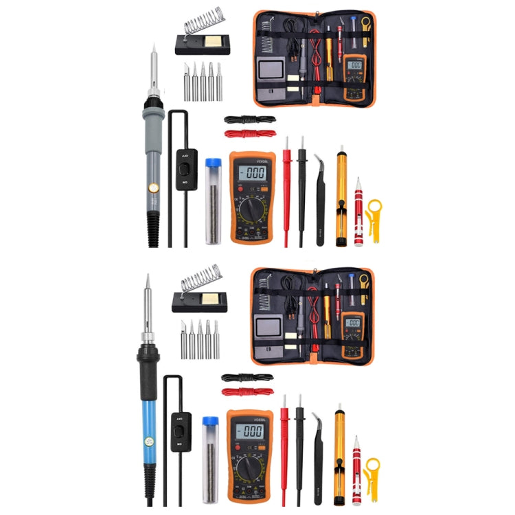 19 in 1 60W Adjustable Temperature Soldering Iron Multimeter Tool Set, Color: Gray EU Plug - free shipping - PMC TechLife - Order now!