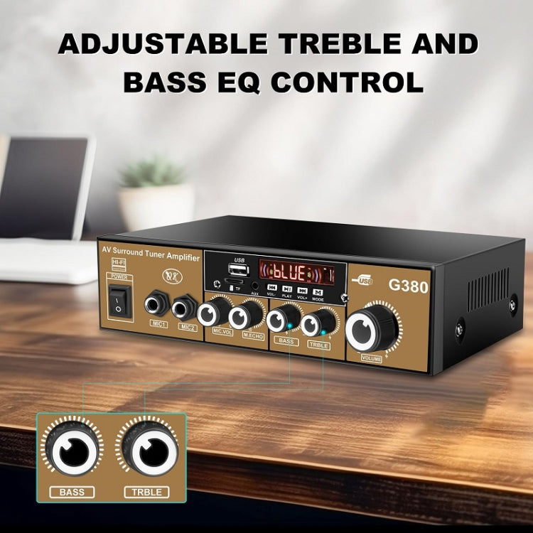 Car High-power Bluetooth Plug-in Card Digital Smart Amplifier(US Plug) - Car Amplifiers by PMC TechLife | Online Shopping South Africa | PMC TechLife