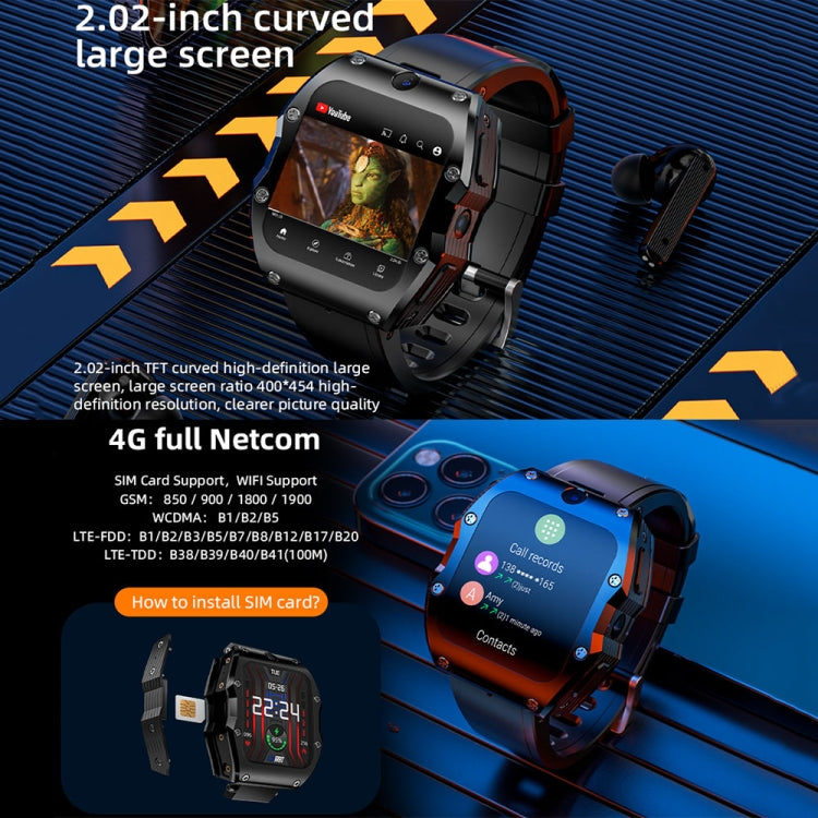 LOKMAT Appllp 3 Max 2.02-Inch Plug Card 4G Call Waterproof Sport Smart Watch With SOS(Black) - free shipping - PMC TechLife - Order now!
