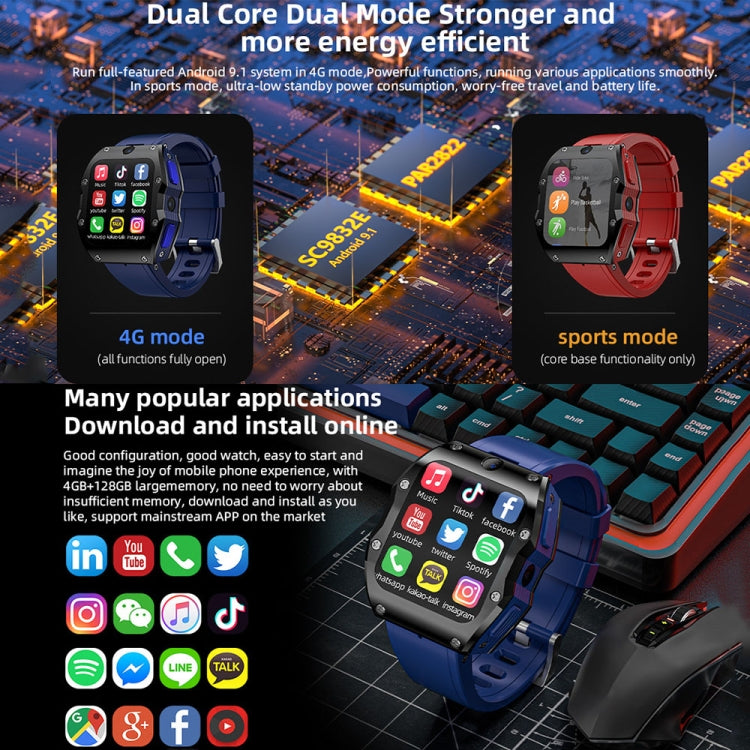 LOKMAT Appllp 3 Max 2.02-Inch Plug Card 4G Call Waterproof Sport Smart Watch With SOS(Claret) - free shipping - PMC TechLife - Order now!