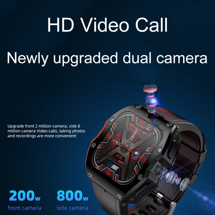 LOKMAT Appllp 3 Max 2.02-Inch Plug Card 4G Call Waterproof Sport Smart Watch With SOS(Black) - free shipping - PMC TechLife - Order now!